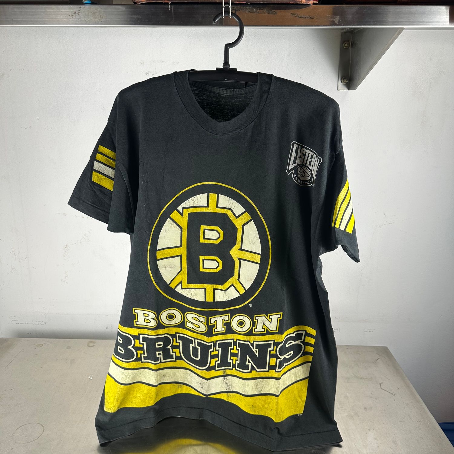 ​​Vintage 90s Boston Bruins NHL Salem Sportswear AOP T-Shirt