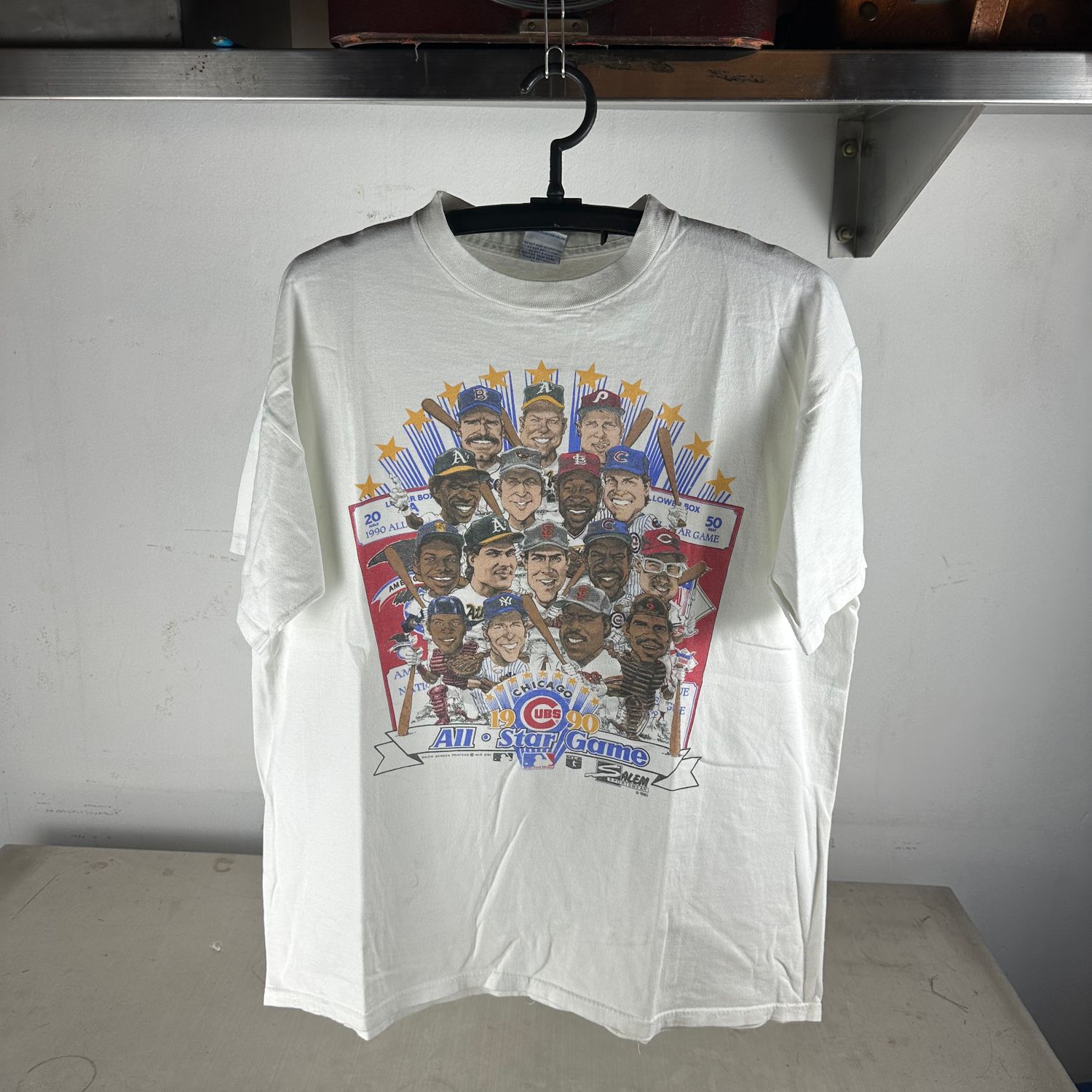 ​​​Vintage 1990 MLB Chicago Cubs All-Star Game Caricature Salem Sportswear T-Shirt