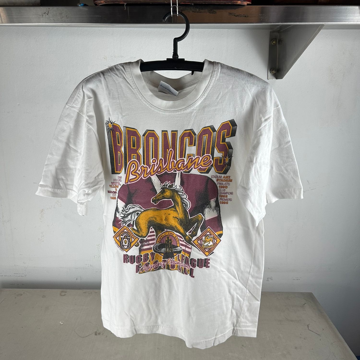 ​​Vintage 90s Brisbane Broncos NSWRL Reigning Champions T-Shirt