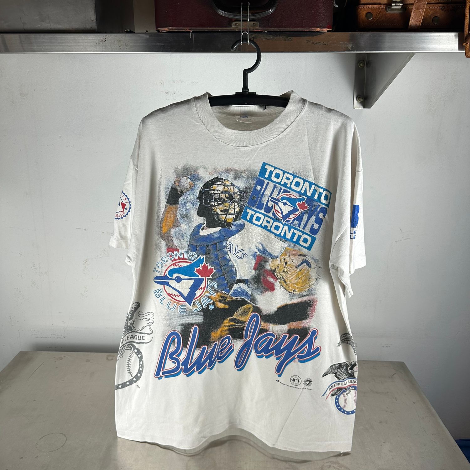 ​Vintage 90s Toronto Blue Jays Bulletin Athletic MLB AOP T-Shirt