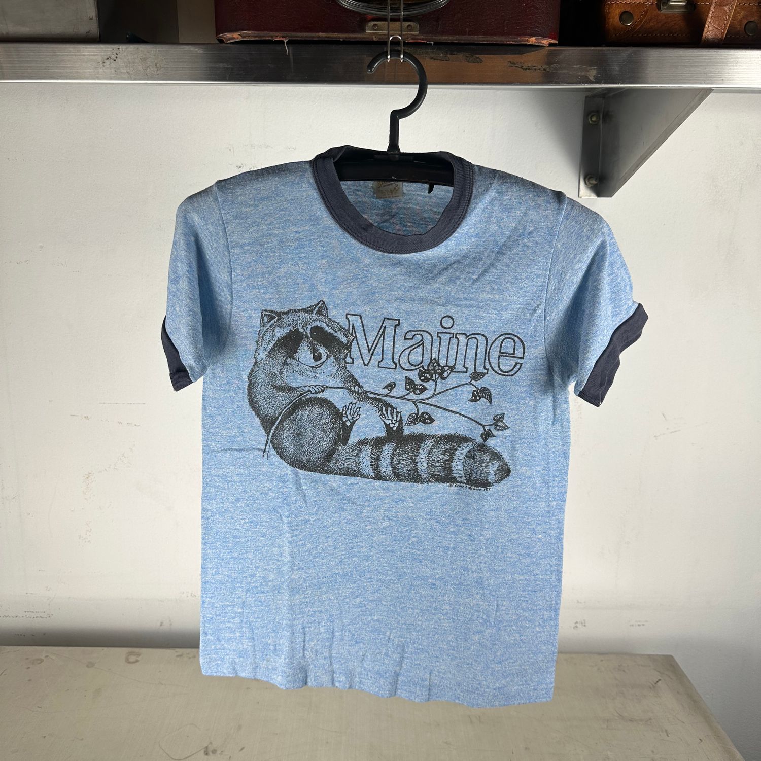 ​Vintage 1978 Maine Raccoon Ringer Nature Graphic T-Shirt