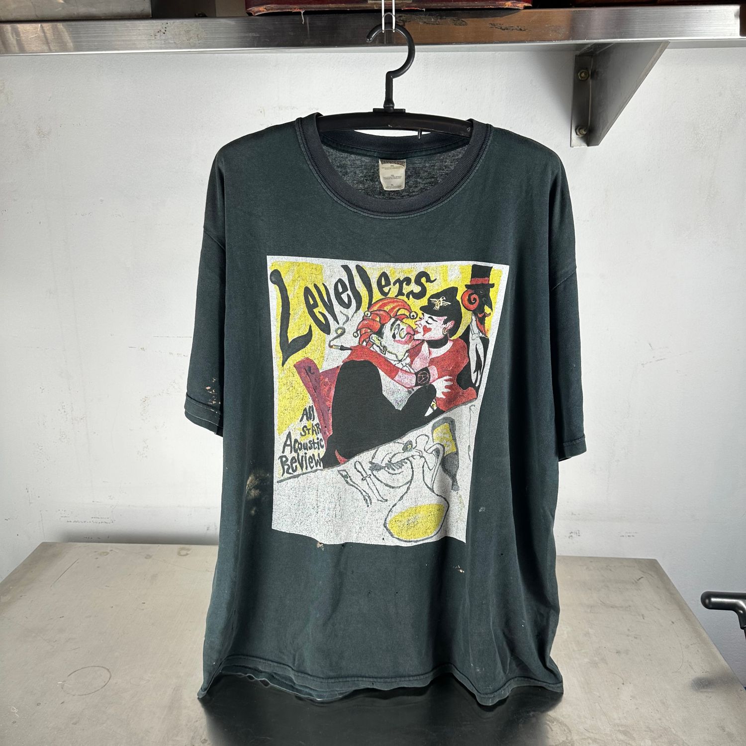 ​​Vintage 90s Levellers All Star Acoustic Review Tour Rock Band Distressed T-Shirt