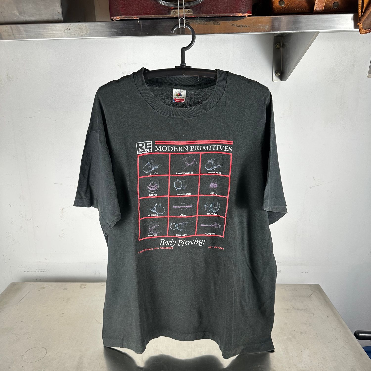 ​Vintage 1989 Research Modern Primitives Body Piercing Art Jim Ward T-Shirt