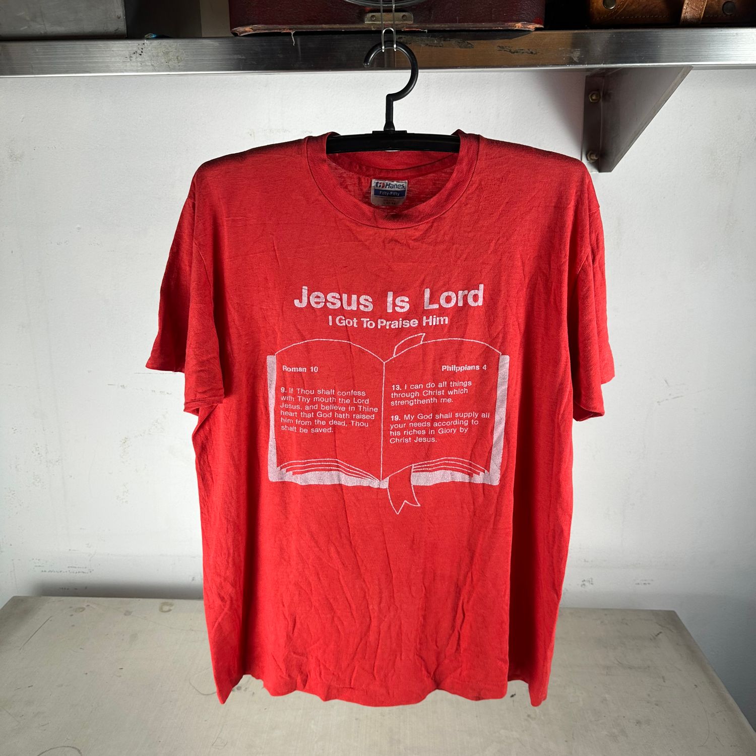 ​Vintage 90s Jesus Is Lord I Got To Praise Him Psalm 127 Religious T-Shirt