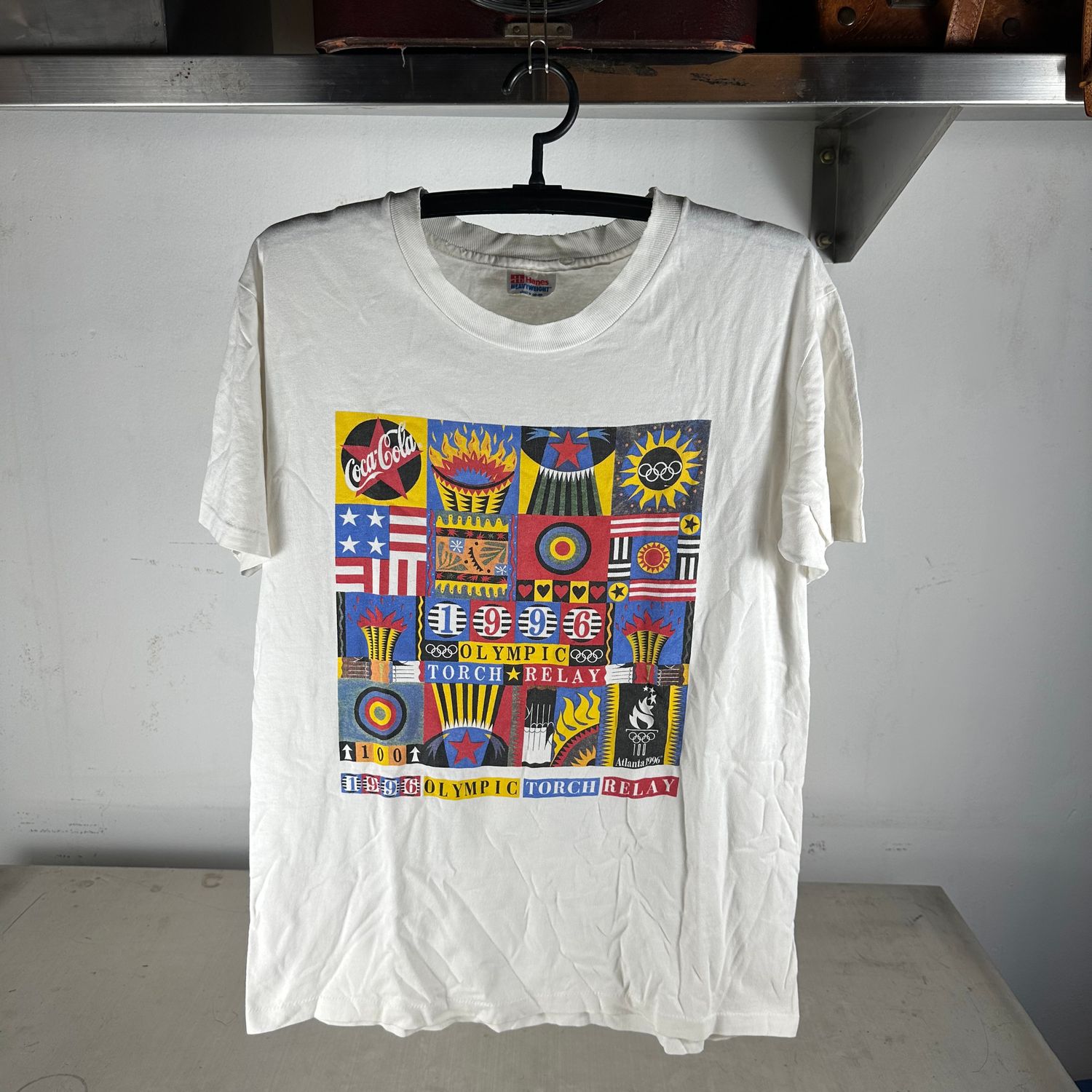 ​Vintage 1996 Atlanta Olympic Torch Relay Artwork Graphic T-Shirt