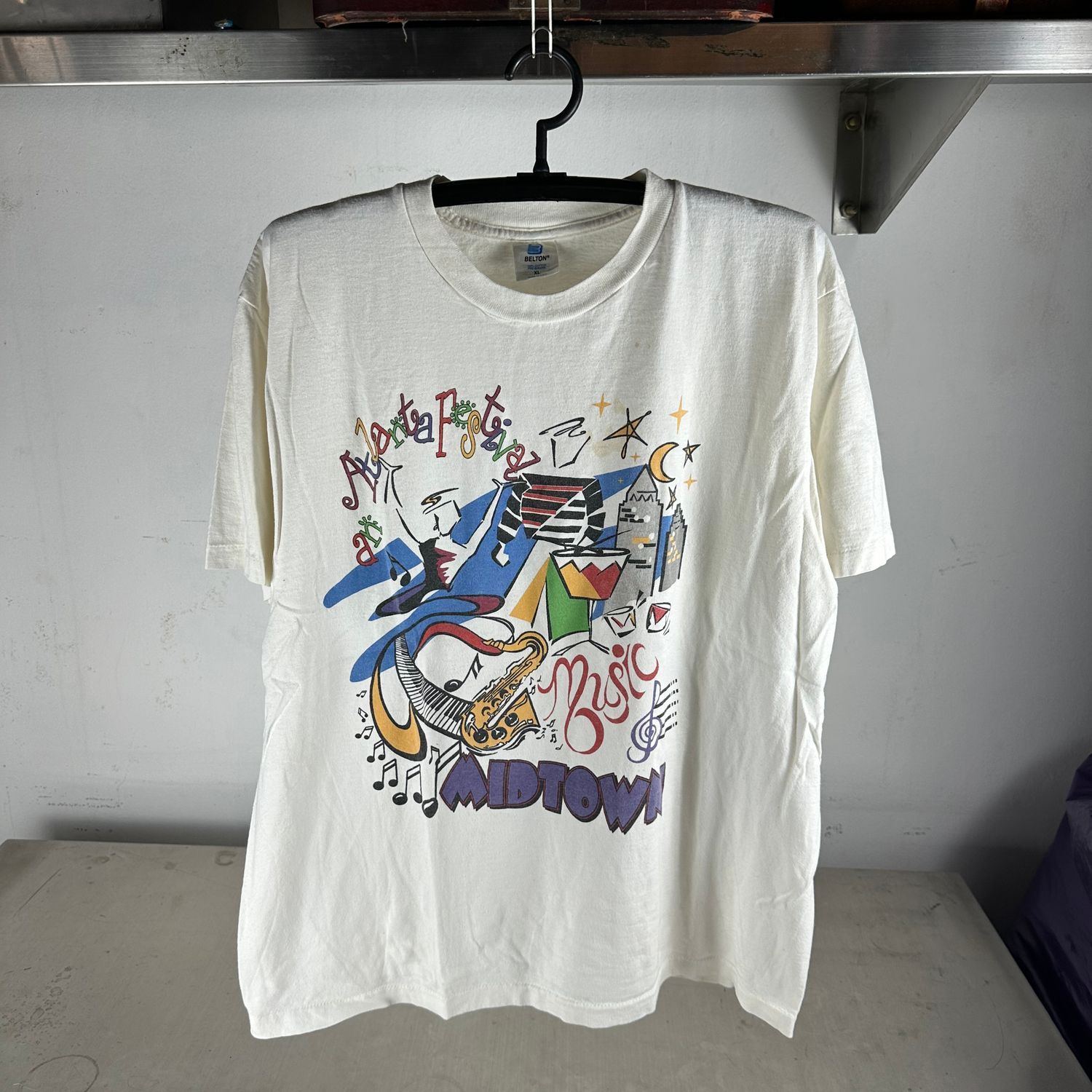 ​​Vintage 90s Atlanta Music Festival Midtown Artwork Graphic T-Shirt