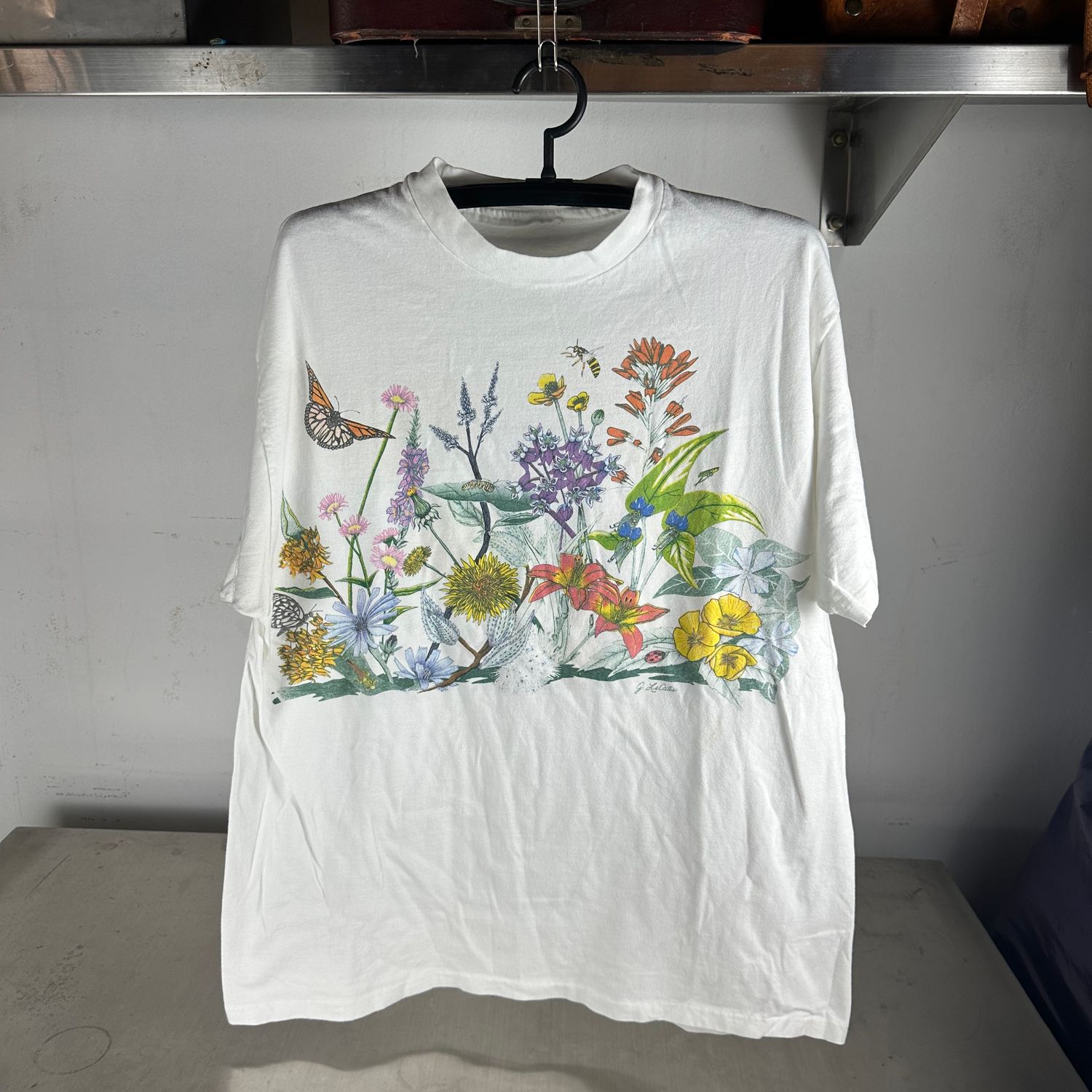 ​Vintage 90s Cypress Gardens Floral Flower Nature Artwork Graphic T-shirt