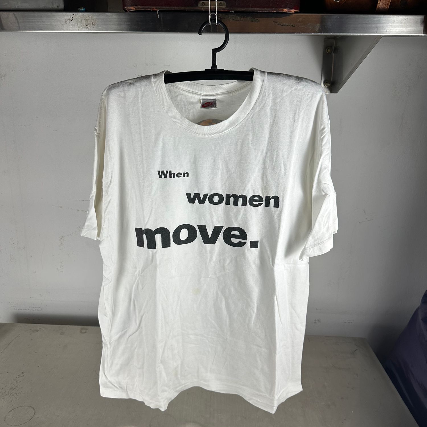 ​Vintage 90s Nike Side 1 When Women Move Campaign Promo T-shirt