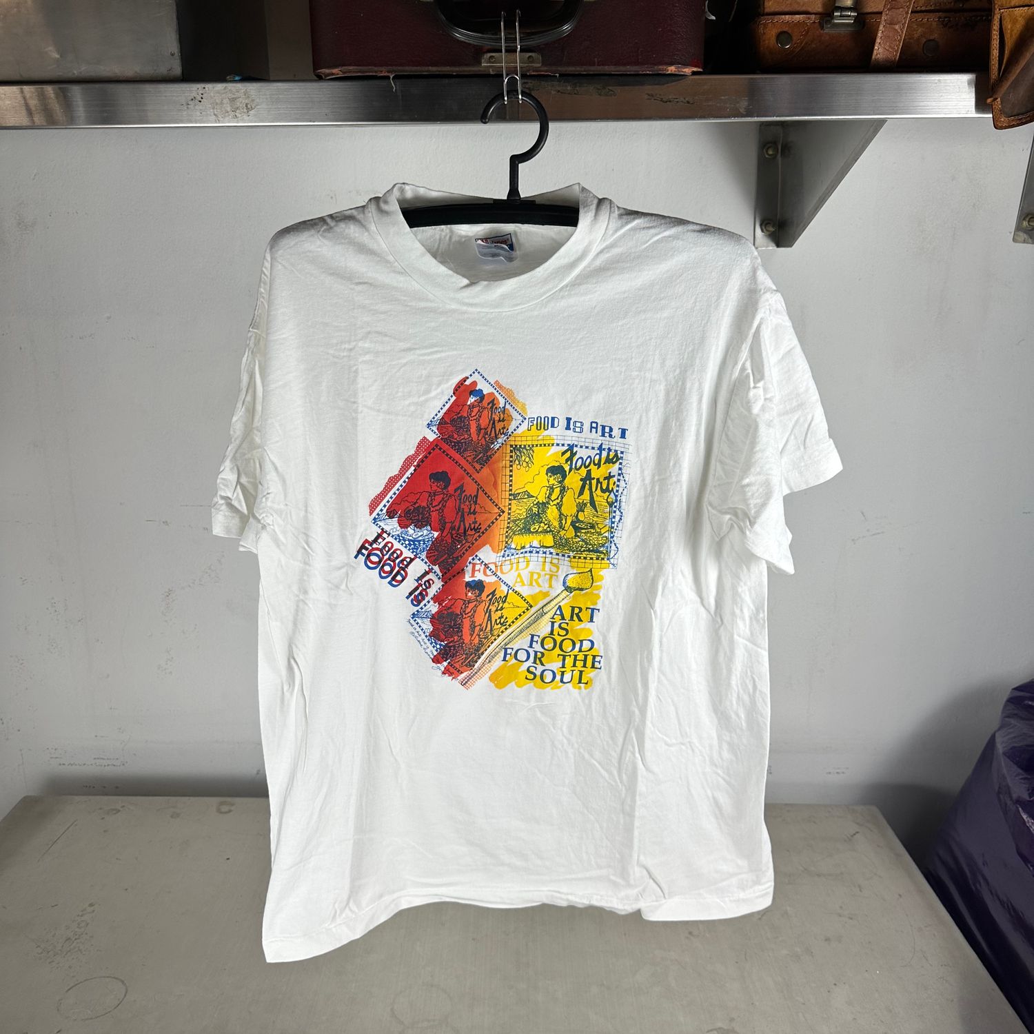 ​Vintage 90s Food Is Art Art Is Food Artwork Graphic T-shirt