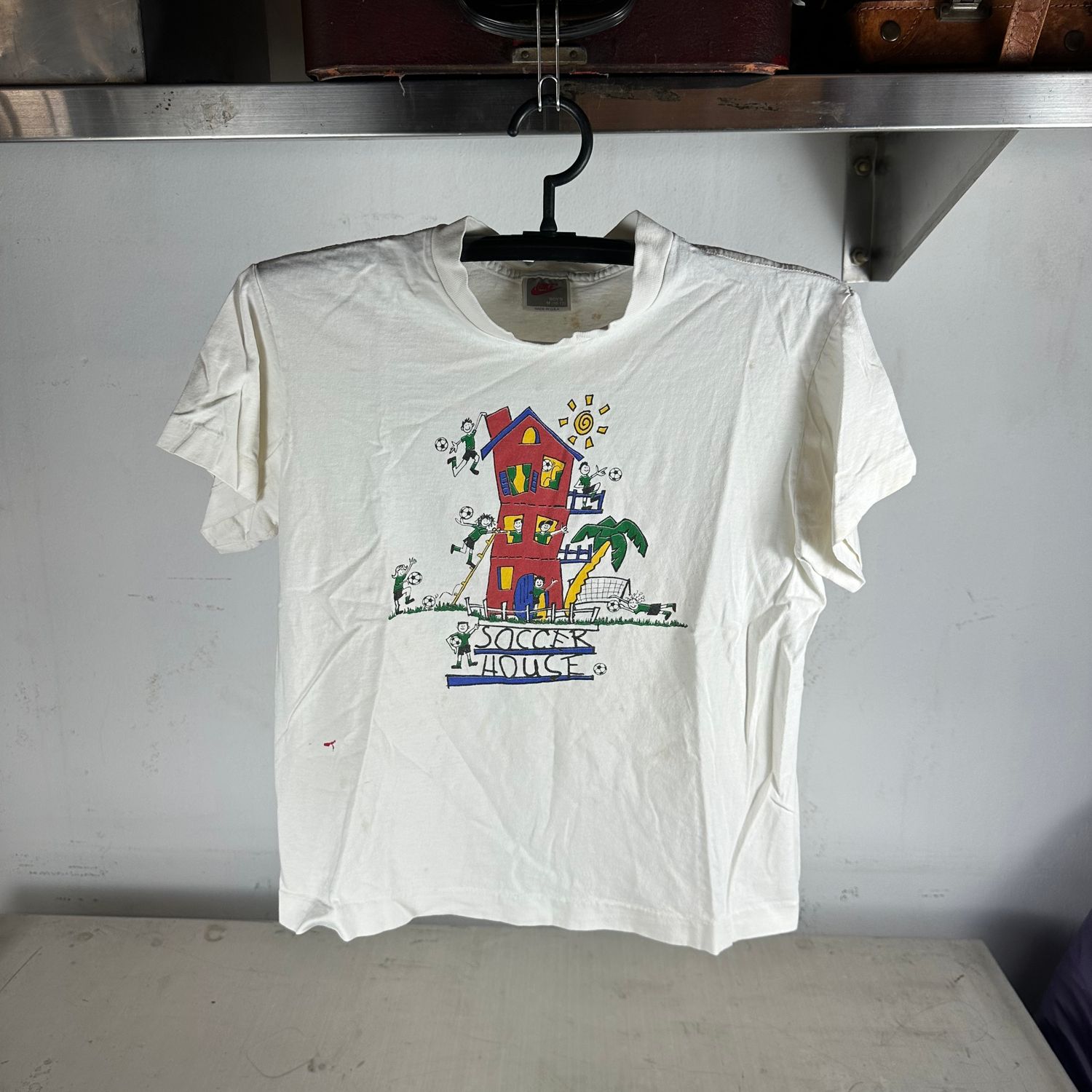​Vintage Nike 90s Soccer House Graphic Single Stitch T-shirt