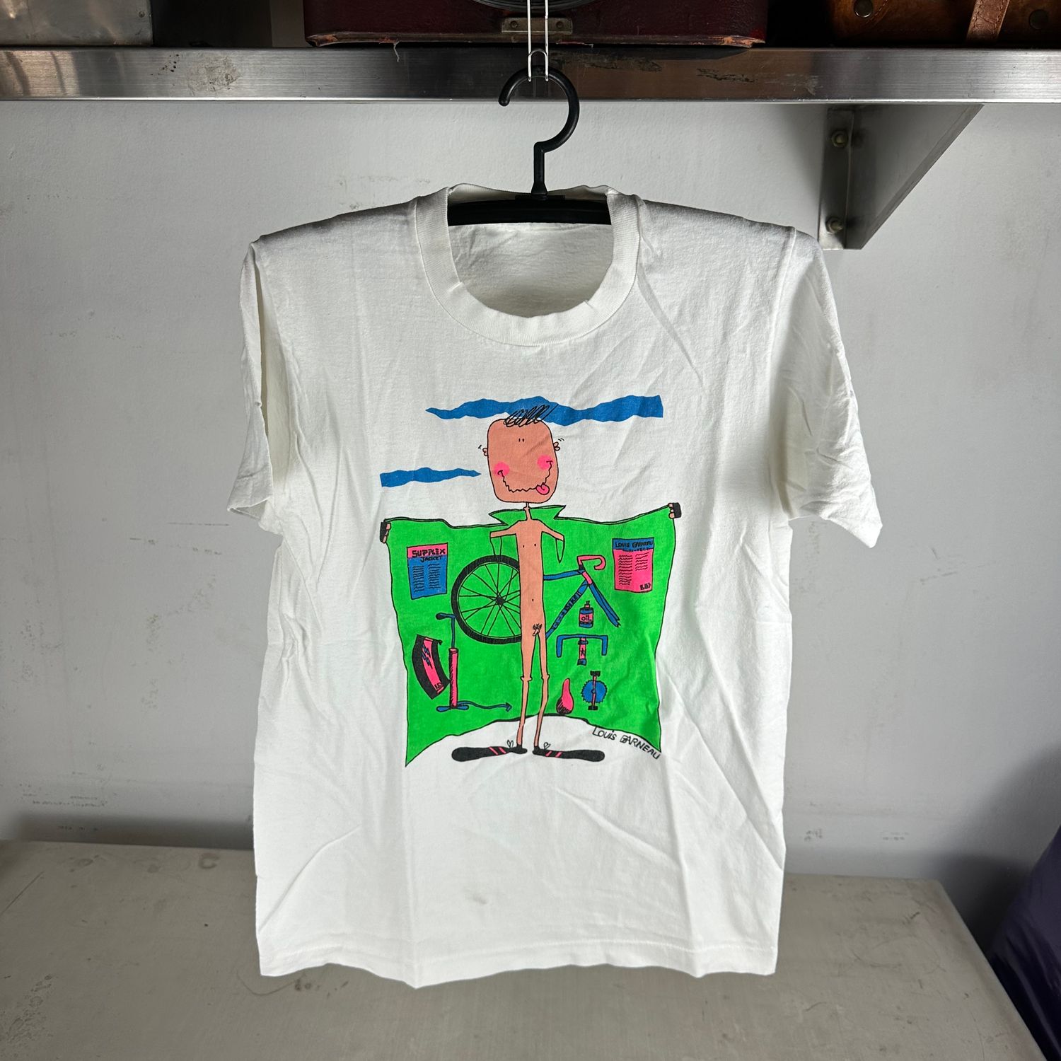 ​Vintage 90s Louis Garneau Cycling Humor Artwork Graphic T-shirt