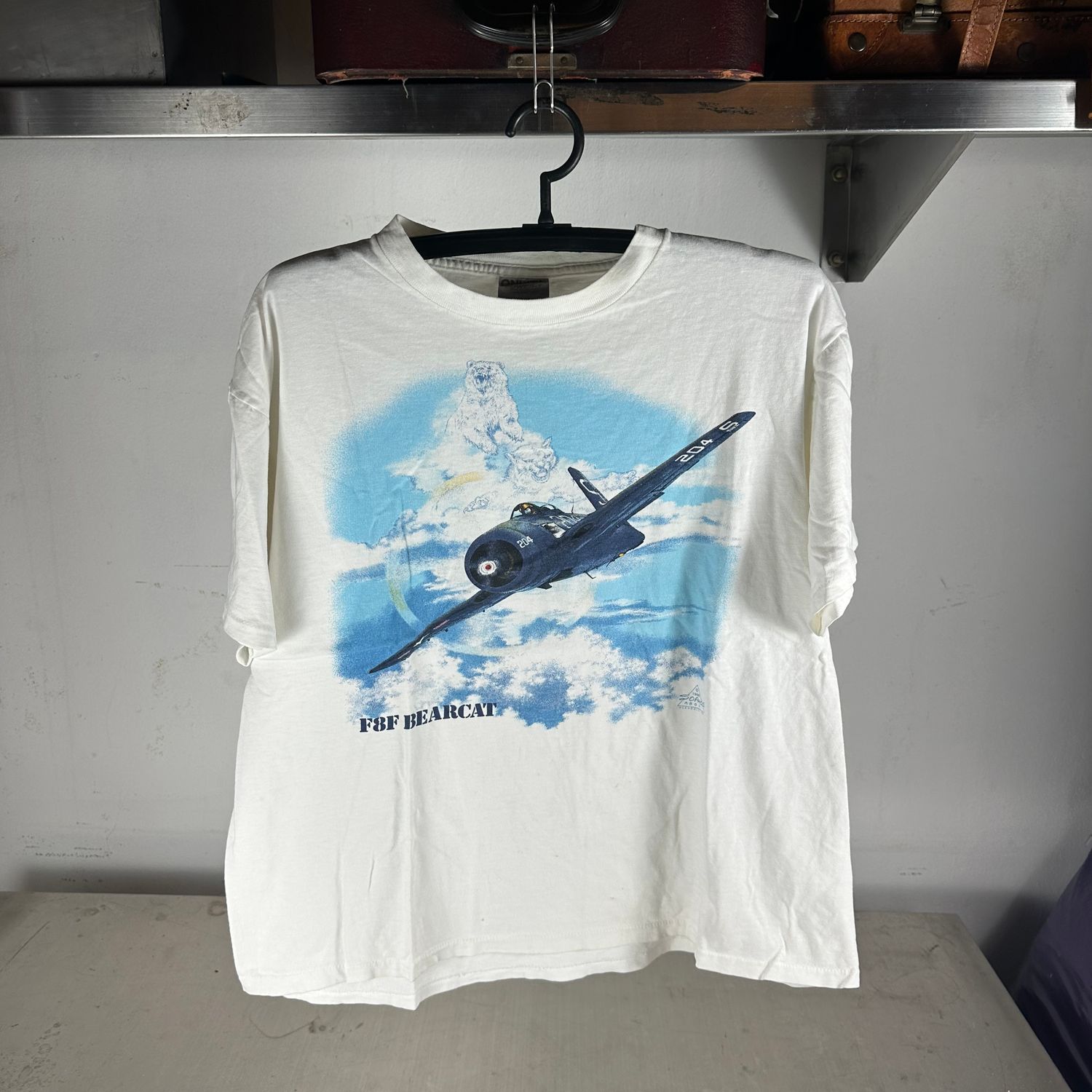 ​Vintage 1996 90s F8F Bearcat Fighter Plane Airforce Graphic T-shirt