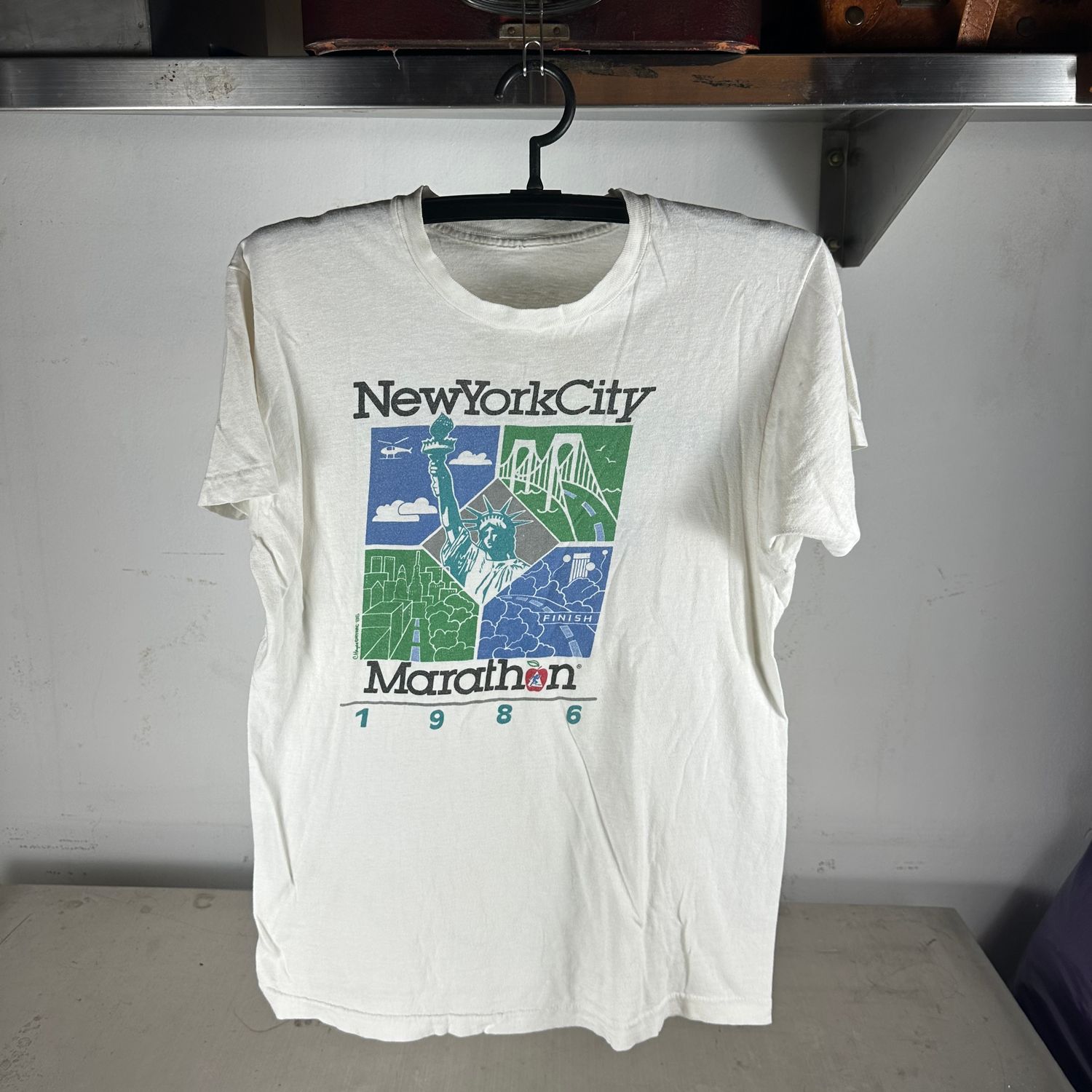 ​Vintage 1986 80s NYC New York City Marathon Running Double-Sided Graphic T-shirt