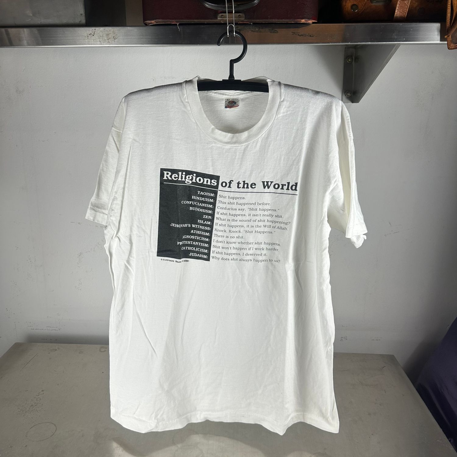 ​Vintage 90s Religions of the World Sh*t Happens Humor T-shirt