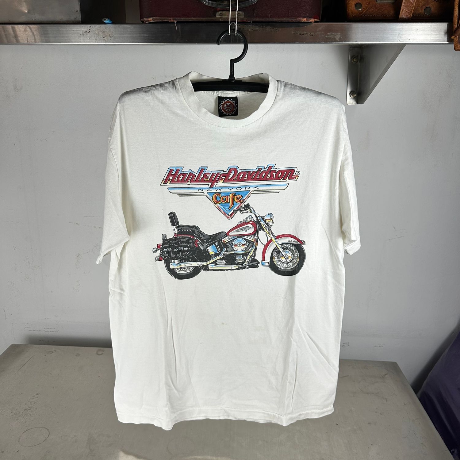 ​​Vintage 90s Harley Davidson New York Cafe Single Stitch Graphic​ T-shirt
