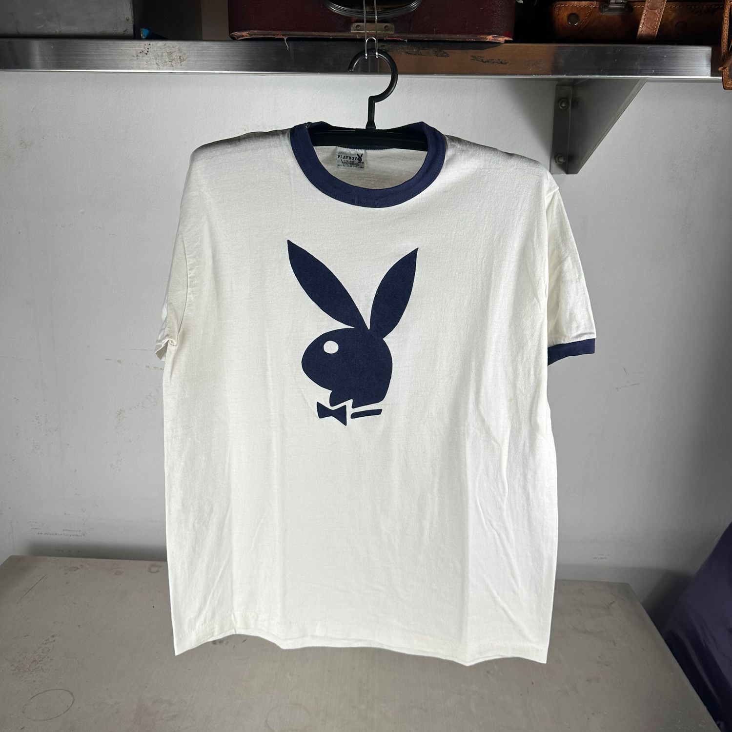 ​​Vintage 70s Playboy Logo Velvet Flocked Single Stitch T-shirt