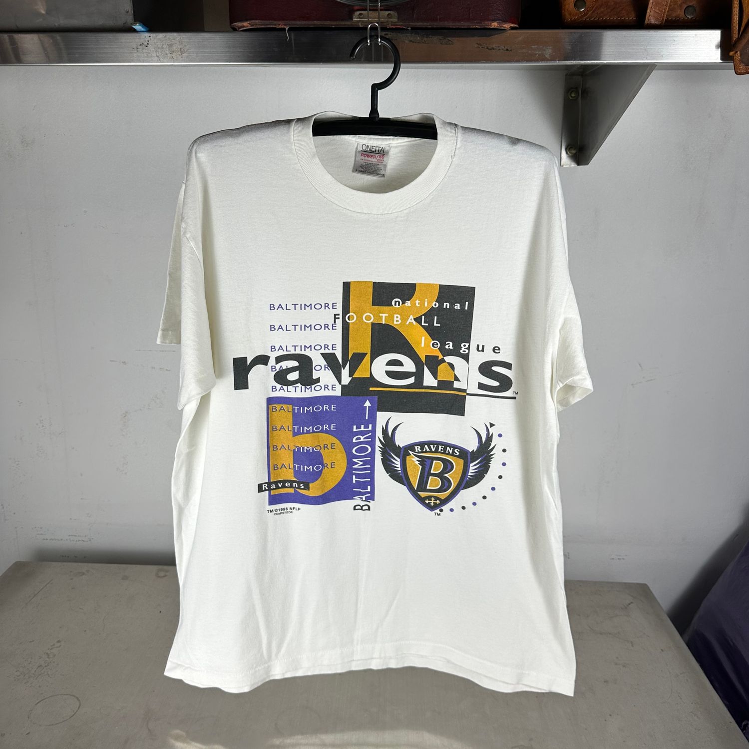 ​Vintage 1996 Baltimore Ravens NFL Graphic Single Stitch T-shirt