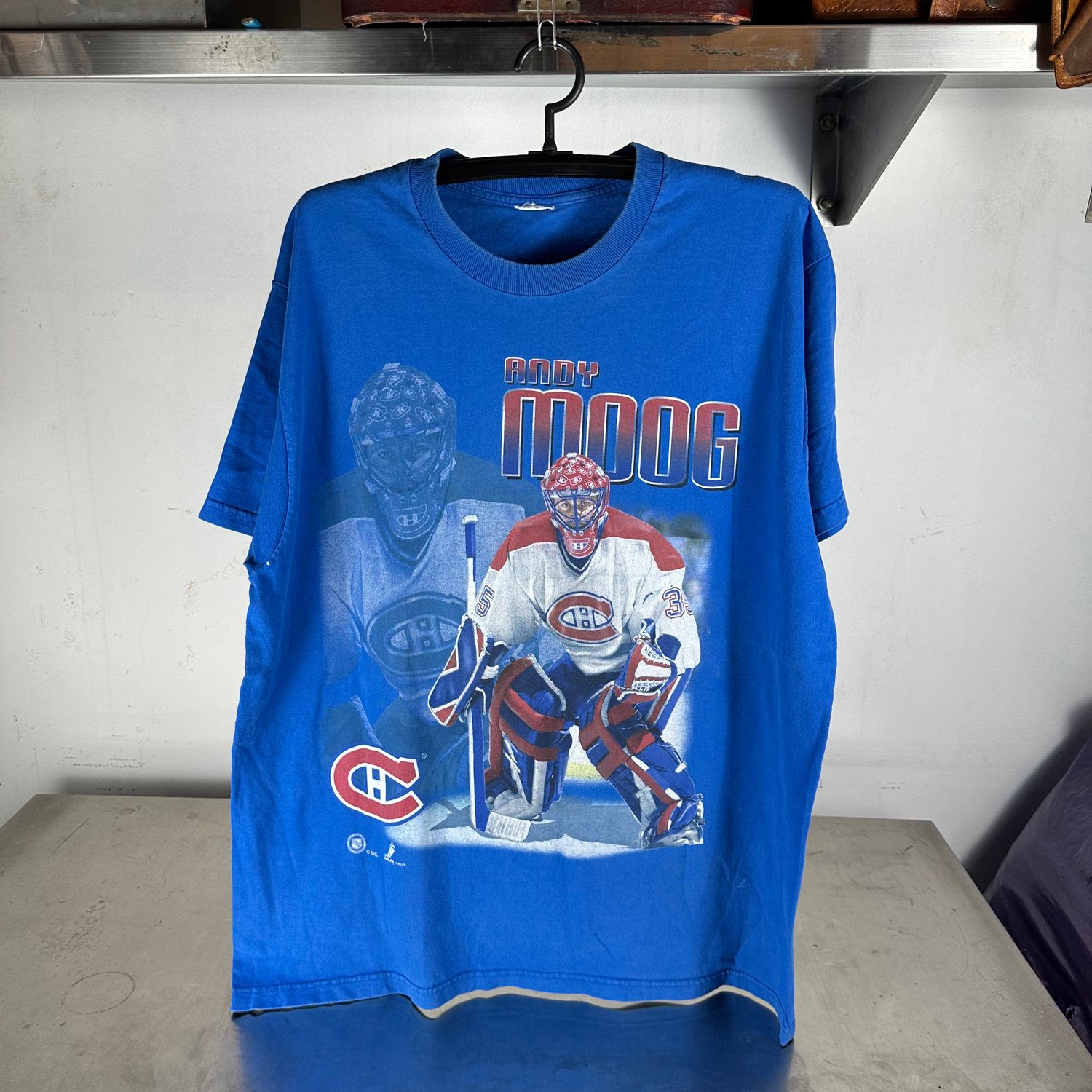 ​Vintage 90s Andy Moog Montreal Canadiens NHL Graphic XL T-shirt