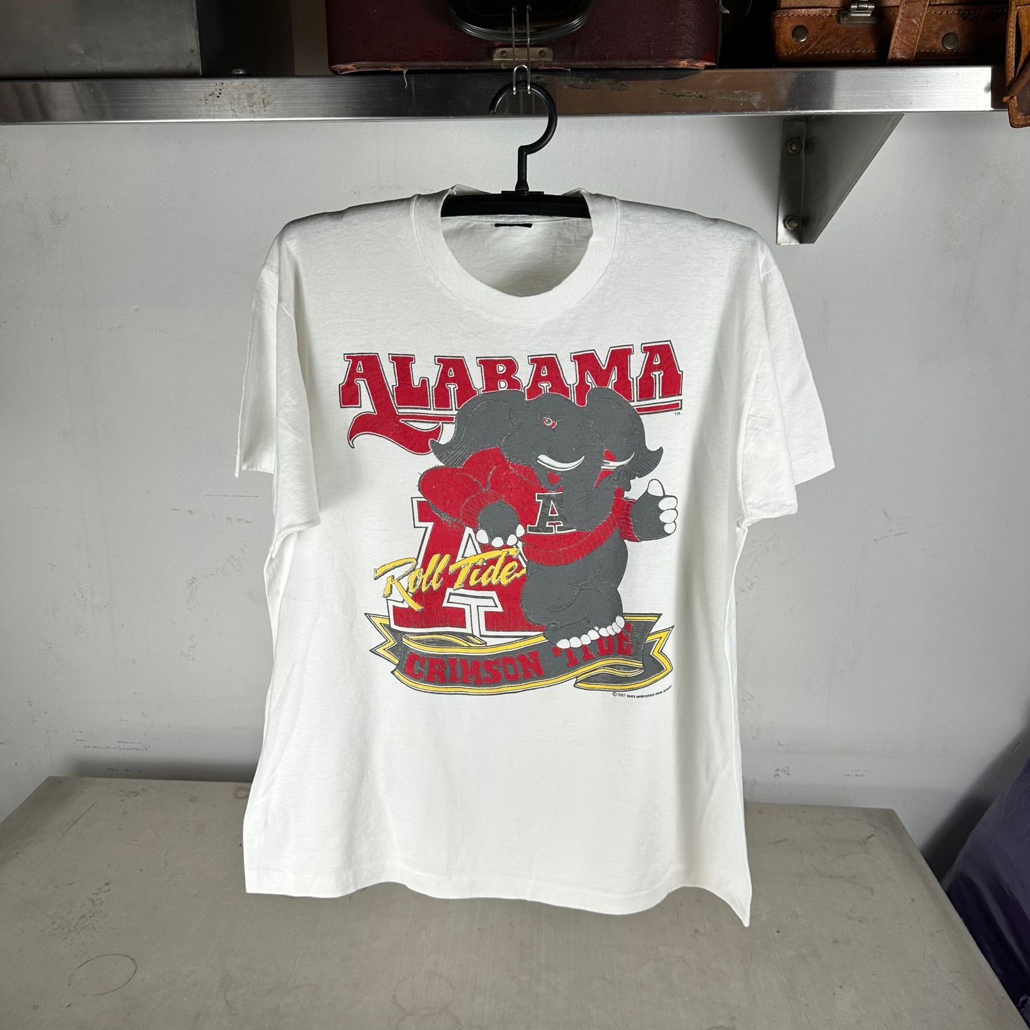 ​Vintage 1987 Alabama Crimson Tide Roll Tide NCAA Mascot Graphic T-shirt