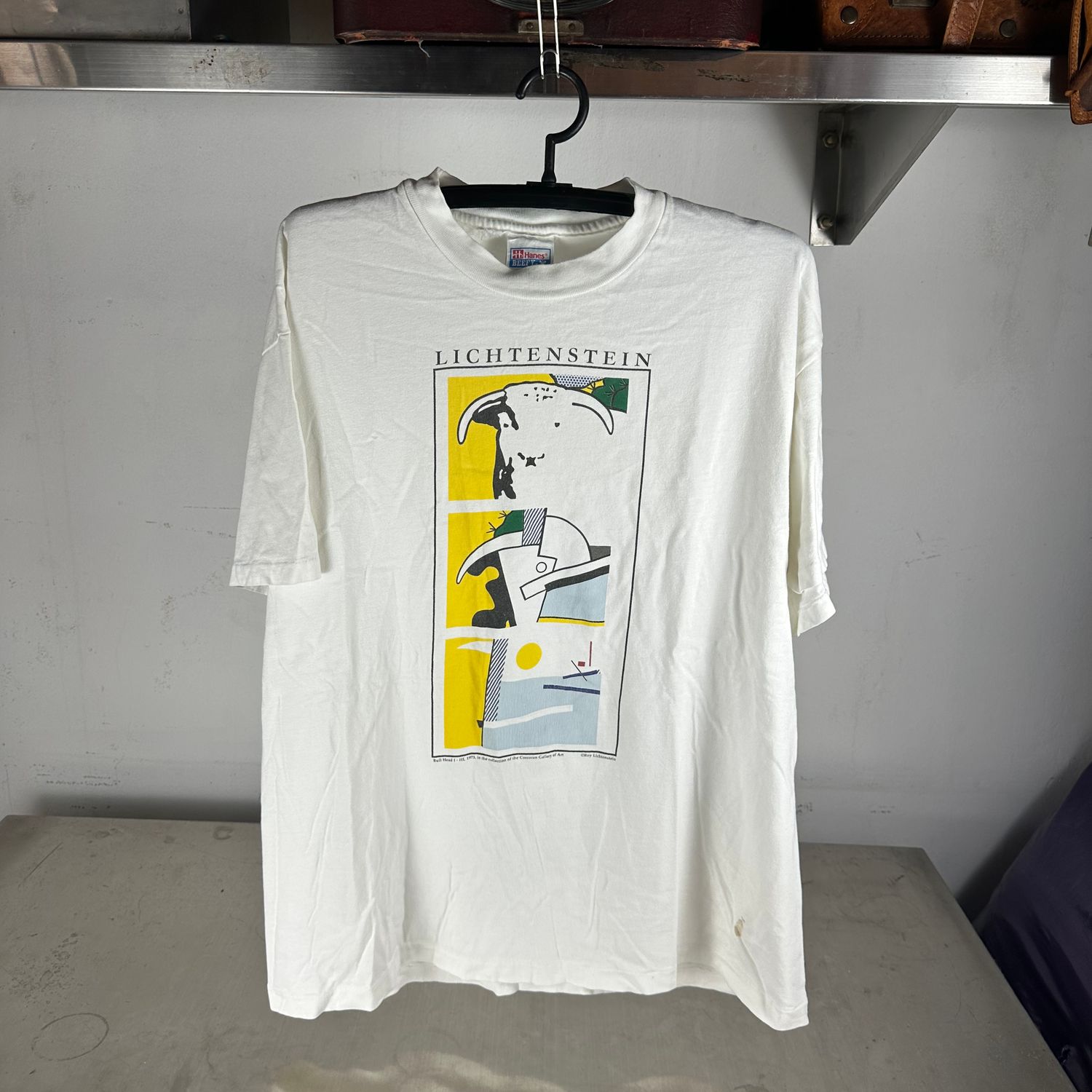 Vintage 90s Roy Lichtenstein Bull Head Artwork T-shirt