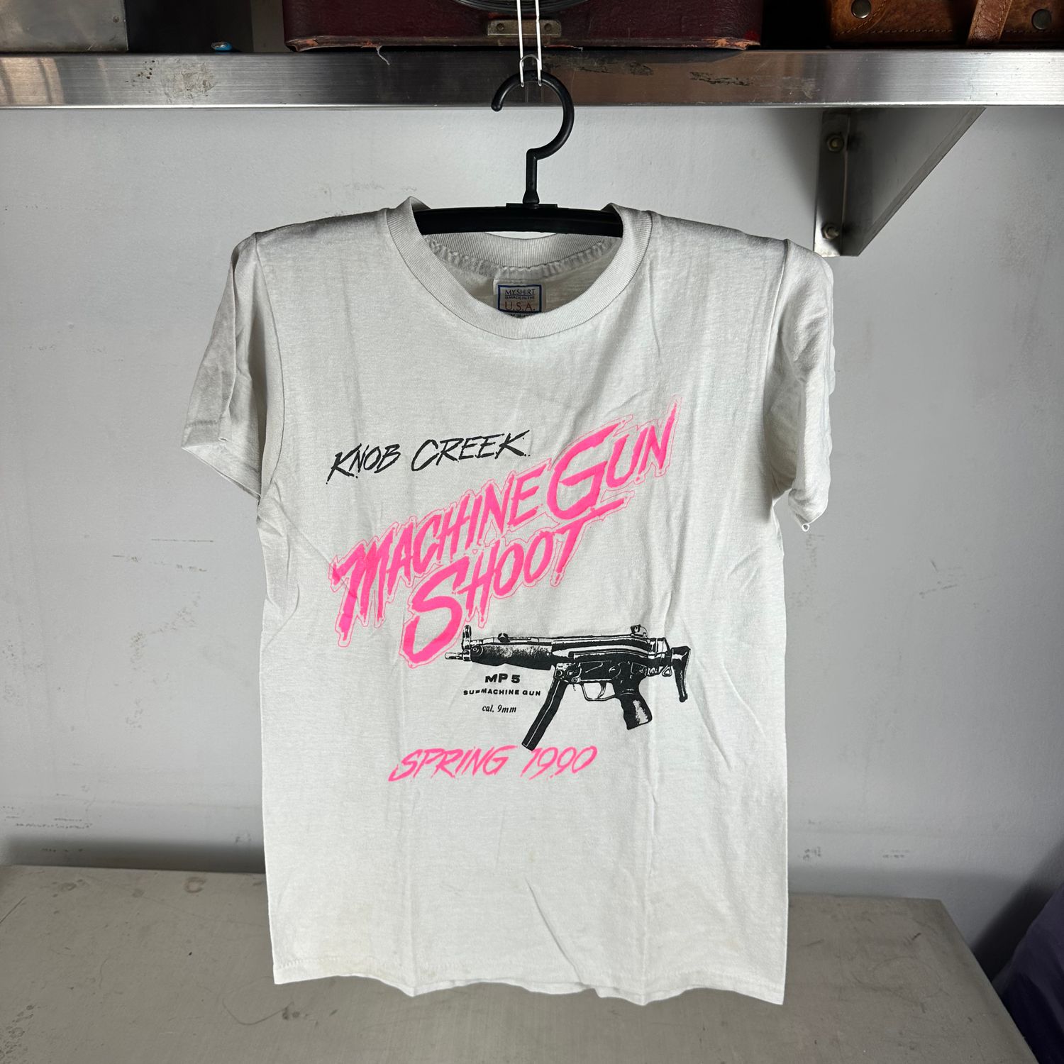 ​Vintage 1990 MP5 Sub-machine Gun Shoot Graphic Single Stitch T-shirt