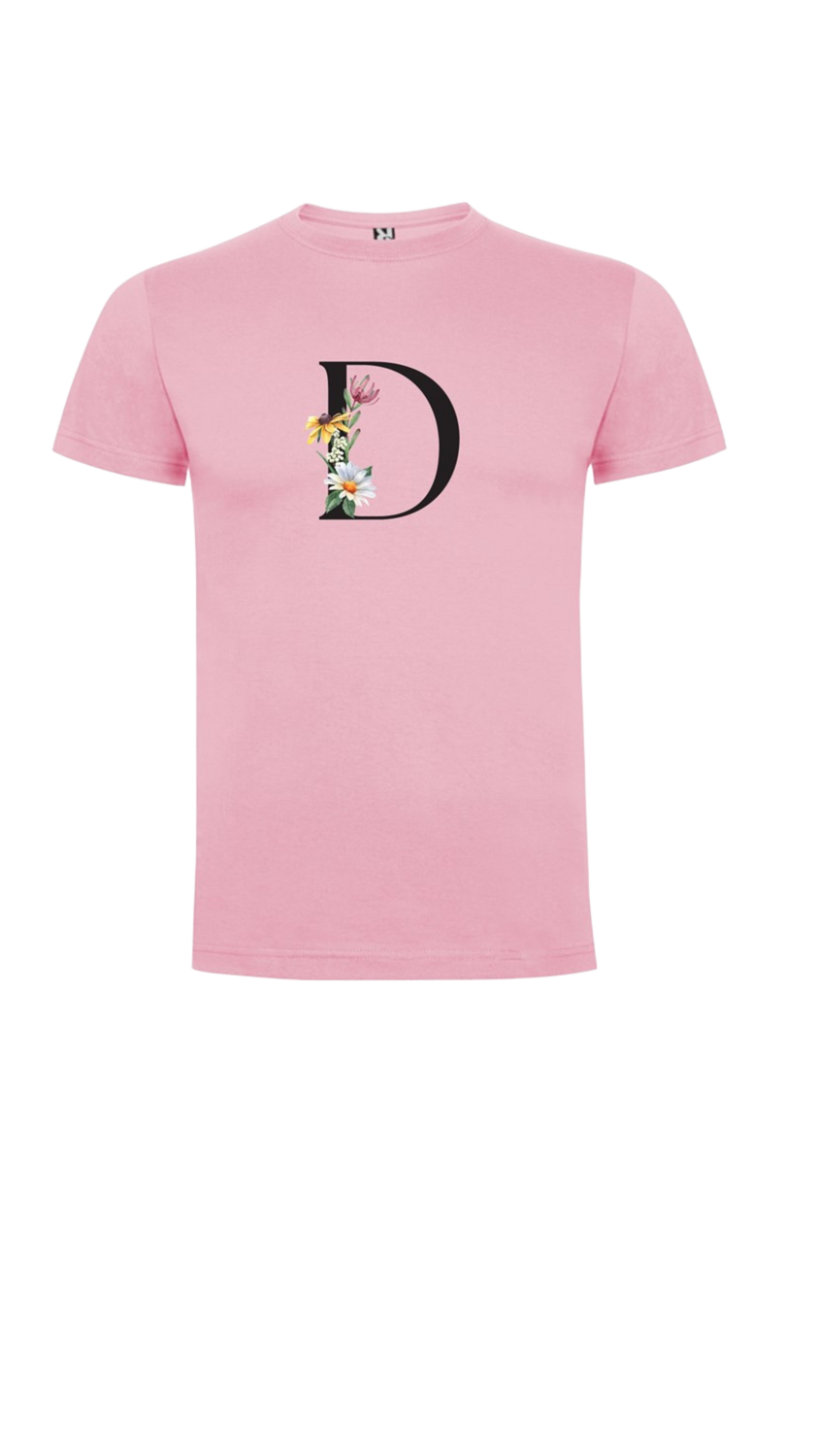 CAMISETA INICIAL FLORAL
