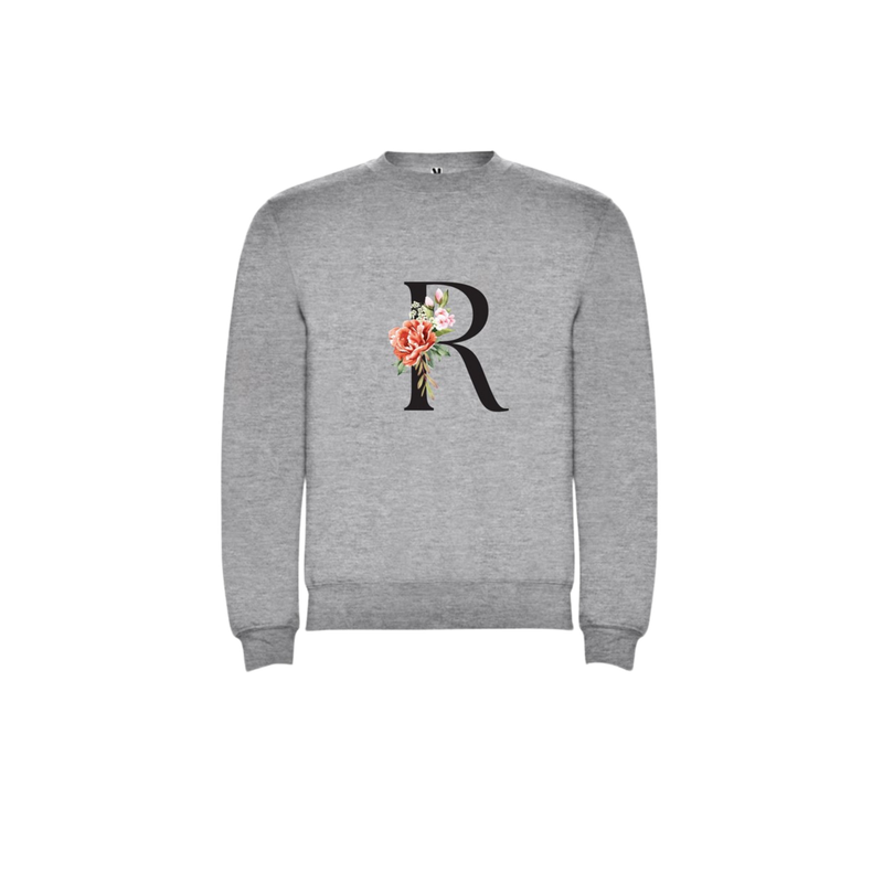SUDADERA INICIAL FLORAL INFANTIL