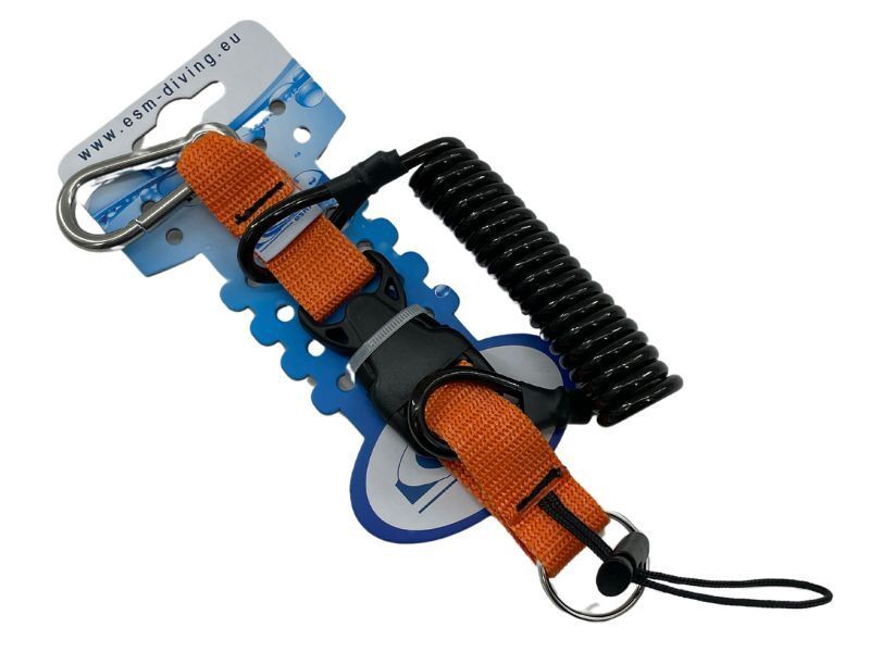 Shockline inox met springsnap zwart oranje