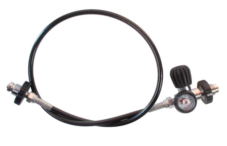 Overhevelslang DIN-DIN met manometer