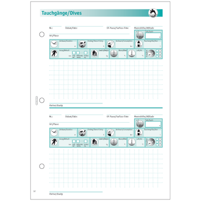 Big-Scuba Logboekblaadjes DUO