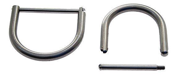 D-ring inox met schroef 40 of 50 mm