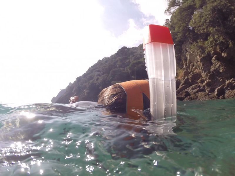 Ocean Reef Aria Extra Snorkel Assembled - Clear/Orange