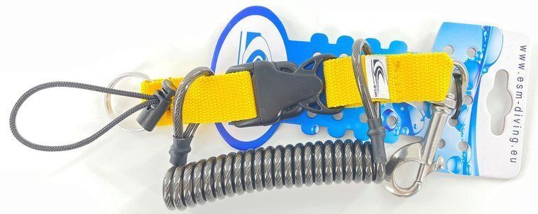 Shockline inox met boltsnap zwart geel