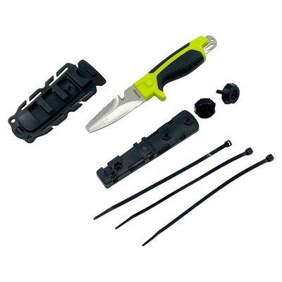 Tanu™ Navgreen dive and rescue knife + BCD adapter