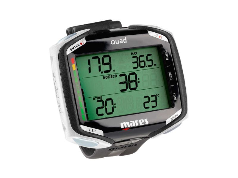 Mares Quad Duikcomputer, Kleur: Black White