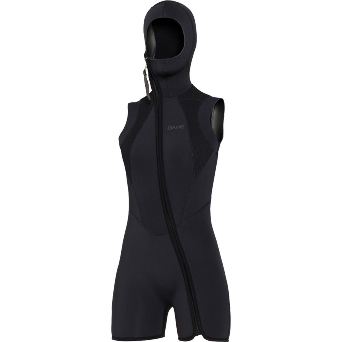 Bare dames neopreen vest met geïntegreerde kap
