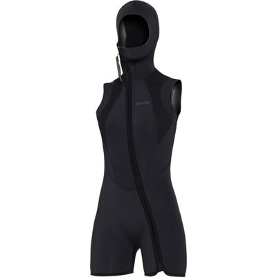 Bare dames neopreen vest met geïntegreerde kap