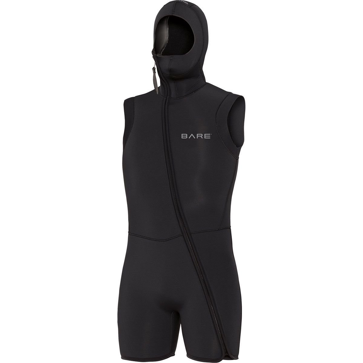 Bare neopreen vest met geïntegreerde kap voor koudwaterduiken