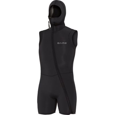 Bare 7mm Step-In Hooded Vest Heren Bare neopreen vest met geïntegreerde kap voor koudwaterduiken