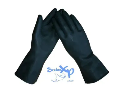 Black Rubber Latex 1.6mm Gloves "KUBI