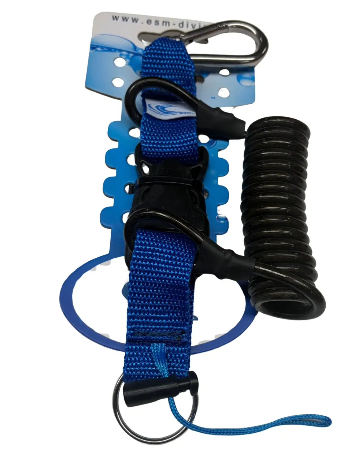 Shockline met staaldraad &amp; springsnap, Kleur: Blauw