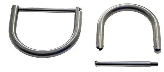 D-ring inox met schroef 40 of 50 mm