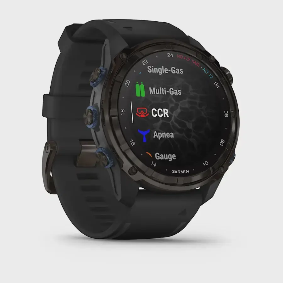 Garmin Descent Mk3i – 51 mm Koolstofgrijs DLC titanium met zwarte silicone band