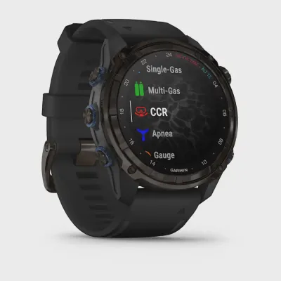 Garmin Descent Mk3i – 51 mm Koolstofgrijs DLC titanium met zwarte silicone band