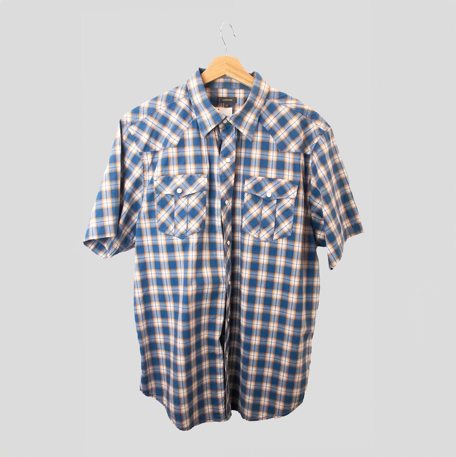 CAMISA CUADROS WESTERN MANGA CORTA Y2K