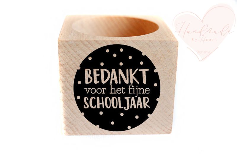 Houten kaarsje - Bedankt voor het fijne schooljaar