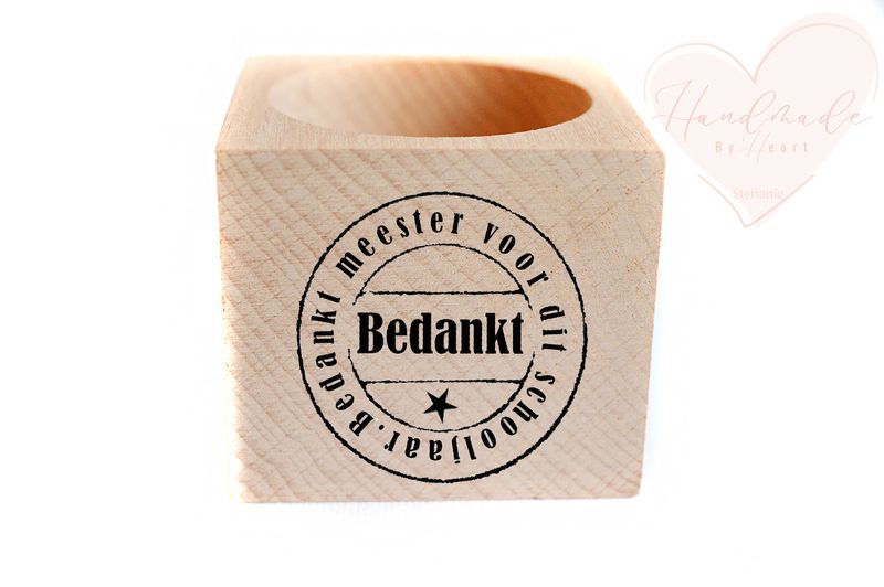Houten kaarsje - Bedankt meester voor dit schooljaar