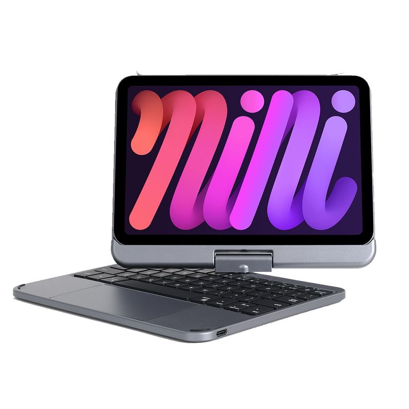 Doqo F83 iPad Mini 6 için Klavyeli 360° Dönebilen ve Katlanabilir Koruyucu Kılıf