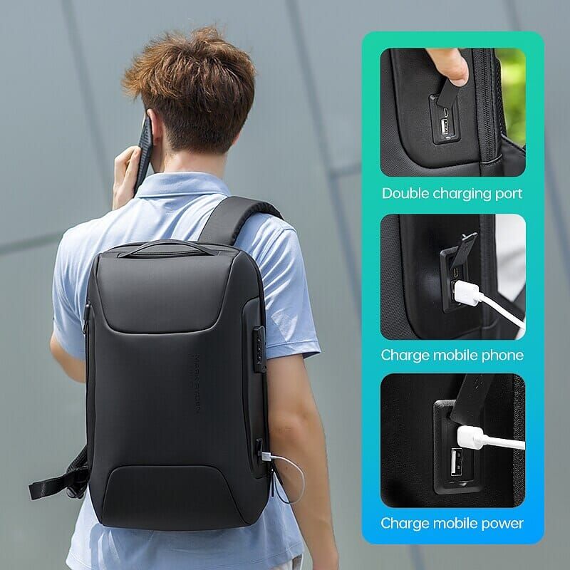 Mark Ryden MR-9116 15.6" Laptop Sırt Çantası-Kilit ve USB Şarj Portlu (Gri)
