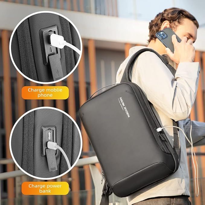 Mark Ryden MR-9008 USB Şarj Portlu Laptop Sırt Çantası-Siyah